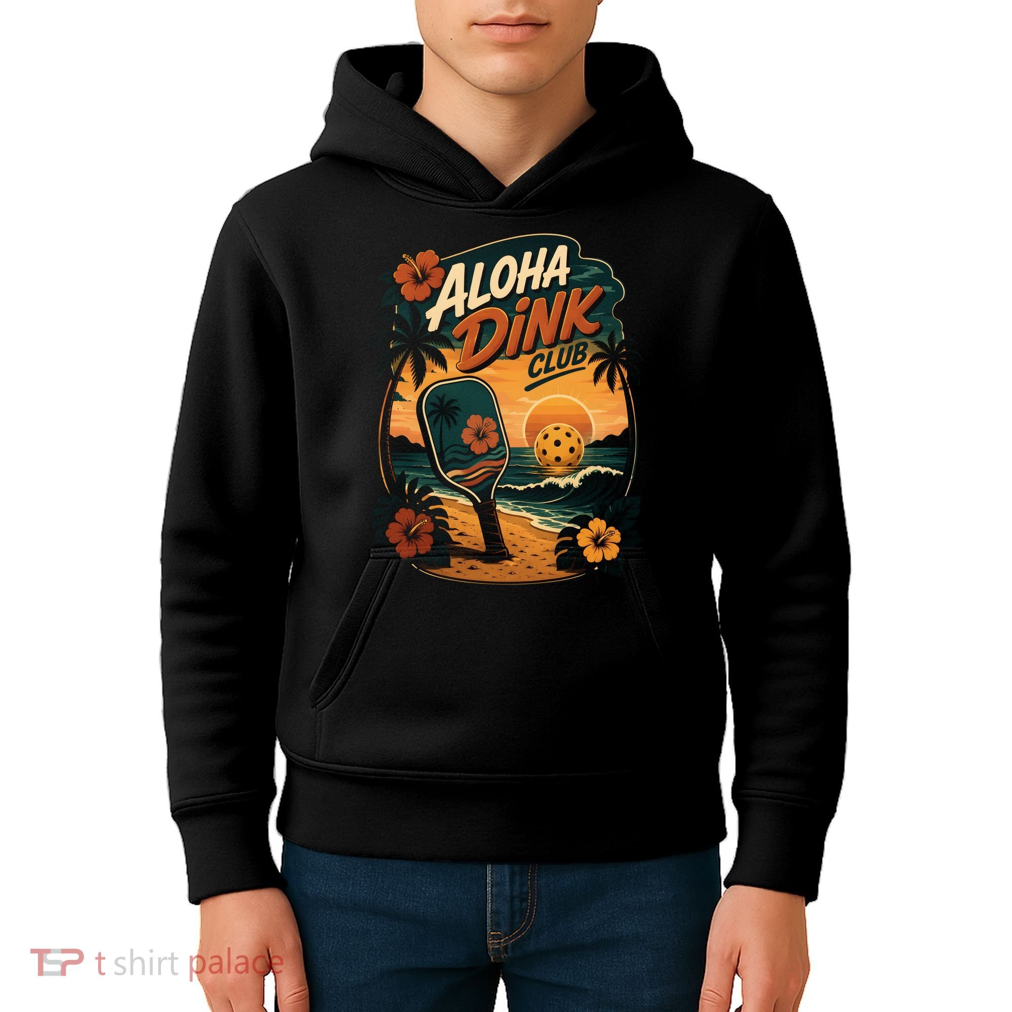 Aloha Dink Club Pickleball Funny Kids Hoodie