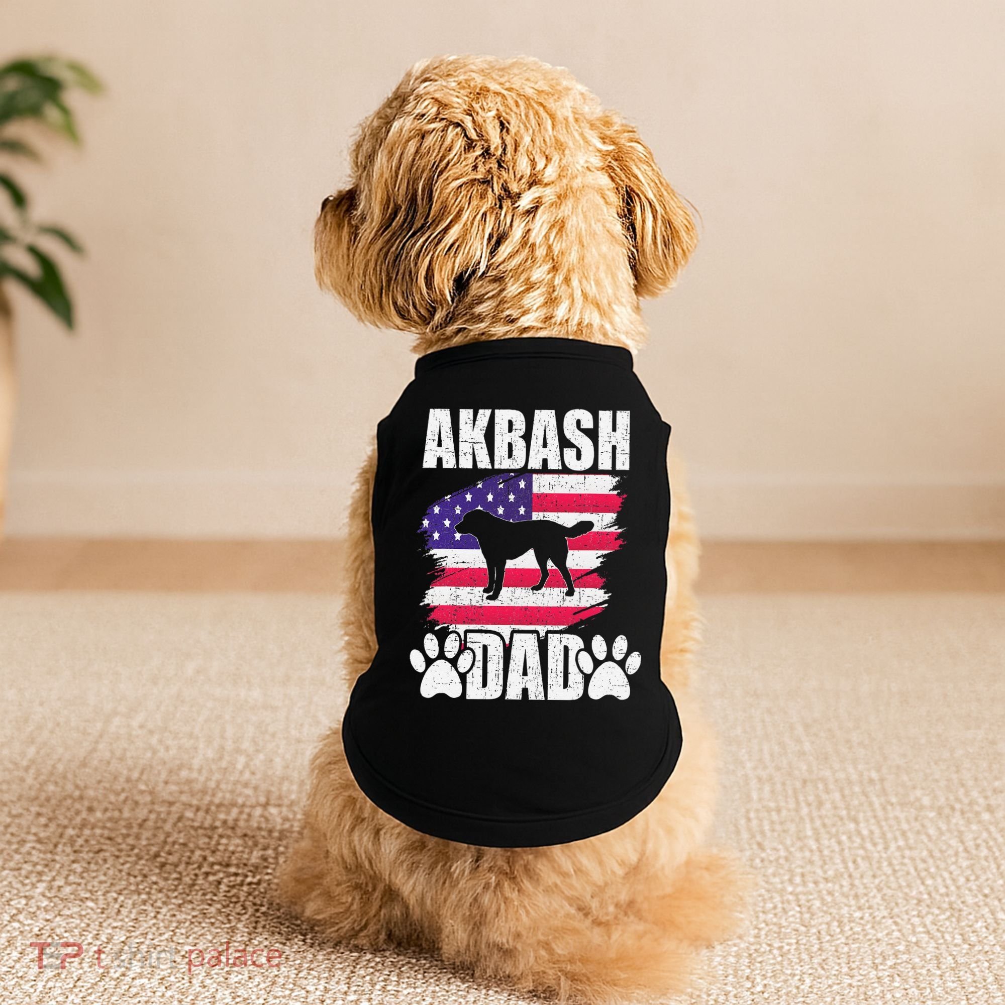Akbash Dad Dog Lover American Us Flag Doggie Tank