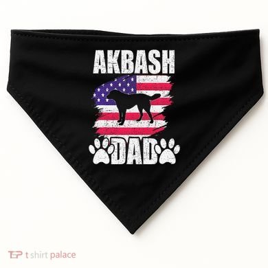 Akbash Dad Dog Lover American Us Flag USA-Made Doggie Bandana