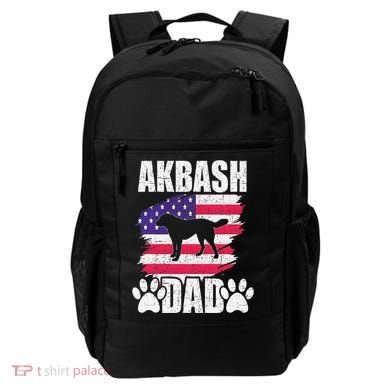 Akbash Dad Dog Lover American Us Flag Backpack
