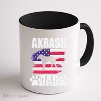 Akbash Dad Dog Lover American Us Flag Coffee Mug thumb 1