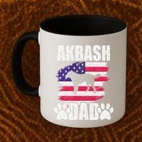 Akbash Dad Dog Lover American Us Flag Coffee Mug thumb 2