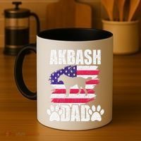 Akbash Dad Dog Lover American Us Flag Coffee Mug thumb 4