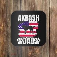 Akbash Dad Dog Lover American Us Flag Coaster thumb 0