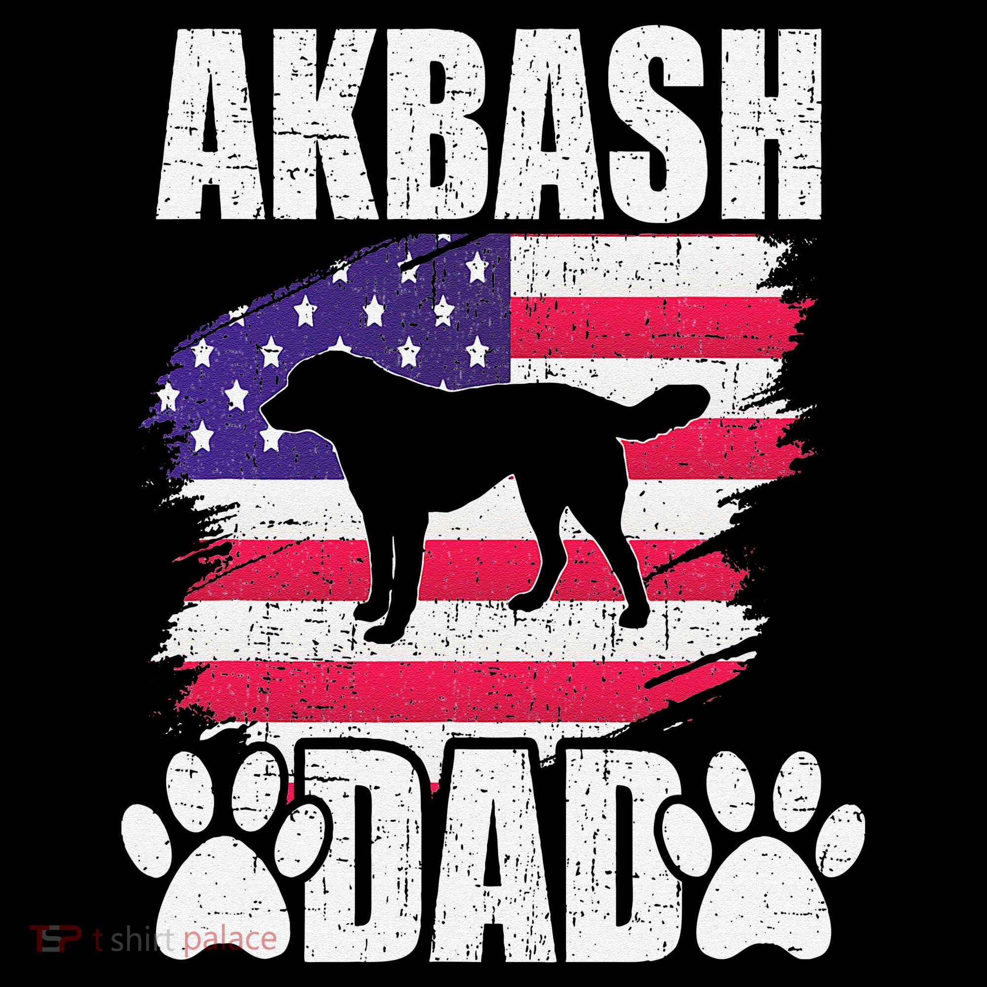 Akbash Dad Dog Lover American Us Flag Coaster