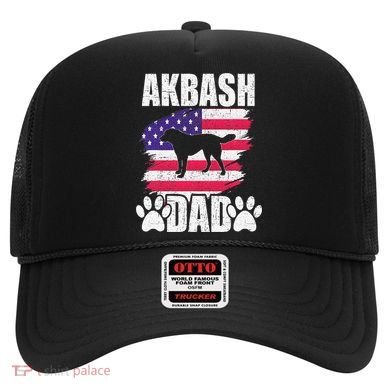 Akbash Dad Dog Lover American Us Flag Hat