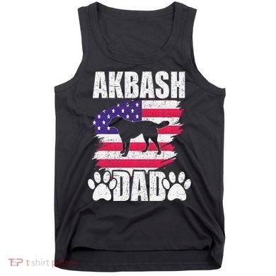 Akbash Dad Dog Lover American Us Flag Tank Top