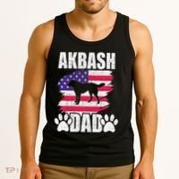 Akbash Dad Dog Lover American Us Flag Tank Top thumb 3