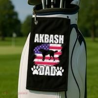 Akbash Dad Dog Lover American Us Flag Golf Towel thumb 2