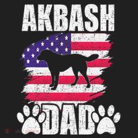 Akbash Dad Dog Lover American Us Flag Golf Towel thumb 3