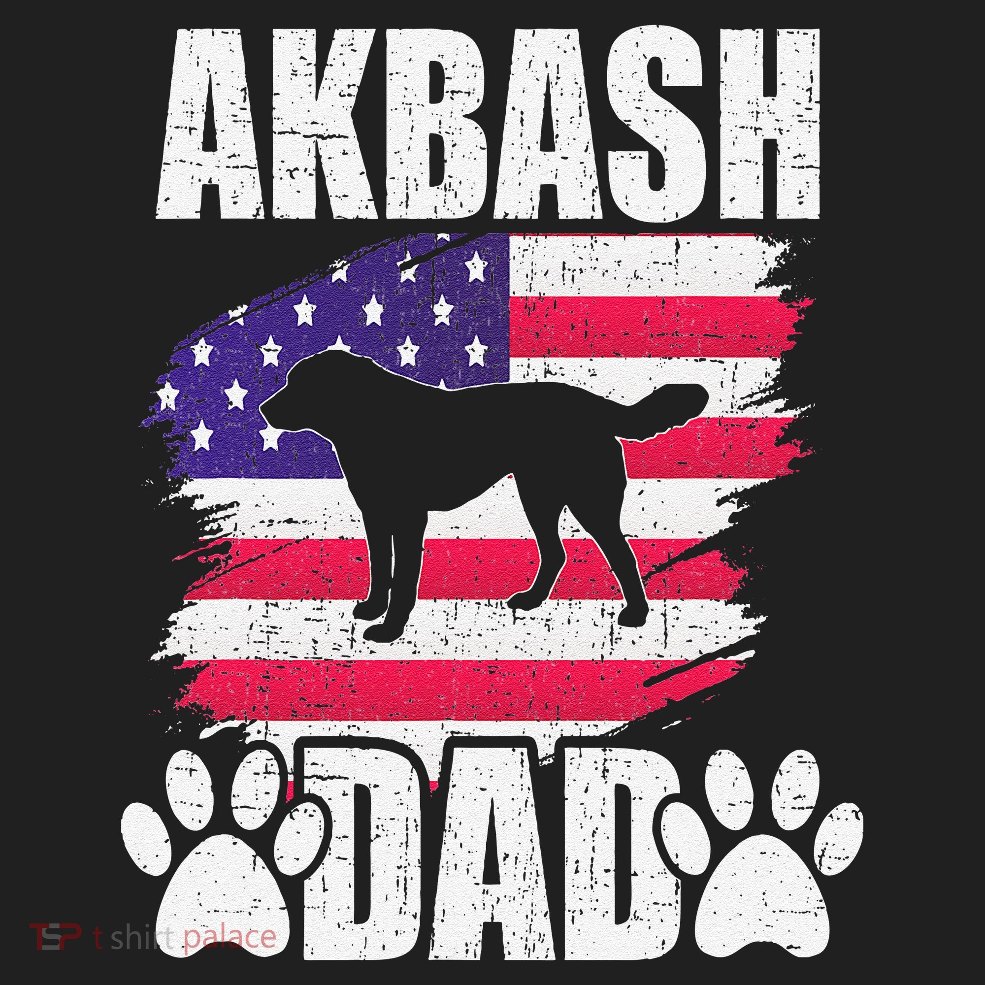 Akbash Dad Dog Lover American Us Flag Golf Towel