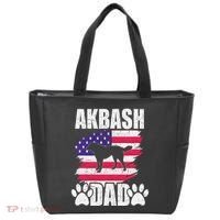 Akbash Dad Dog Lover American Us Flag Tote Bag thumb 0