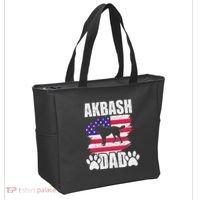 Akbash Dad Dog Lover American Us Flag Tote Bag thumb 2