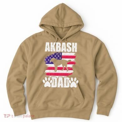 Akbash Dad Dog Lover American Us Flag Hoodie