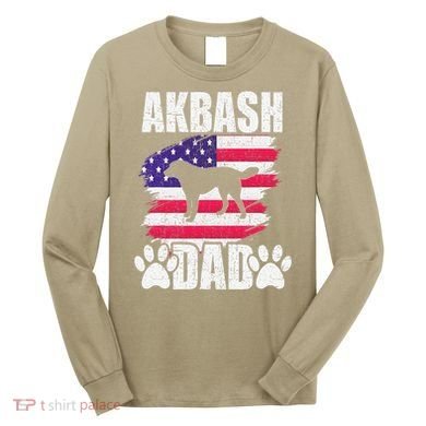 Akbash Dad Dog Lover American Us Flag Long Sleeve Shirt