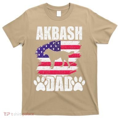Akbash Dad Dog Lover American Us Flag T-Shirt