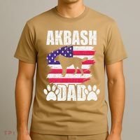 Akbash Dad Dog Lover American Us Flag T-Shirt thumb 3