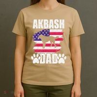 Akbash Dad Dog Lover American Us Flag T-Shirt thumb 4