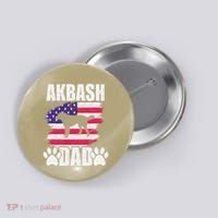 Akbash Dad Dog Lover American Us Flag Button thumb 0