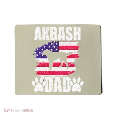 Akbash Dad Dog Lover American Us Flag Mousepad