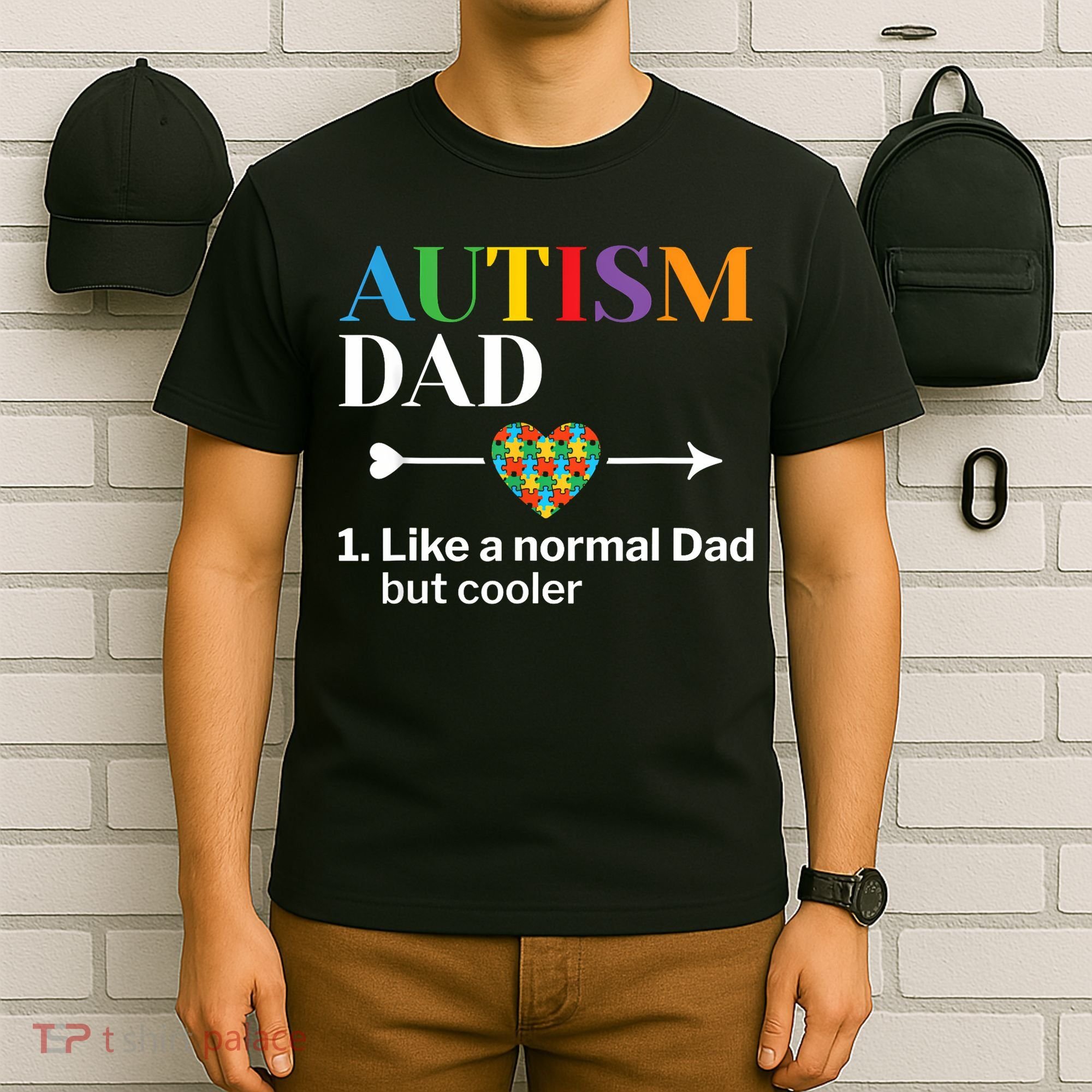 Autism Dad Definition World Autism Awareness Day T-Shirt