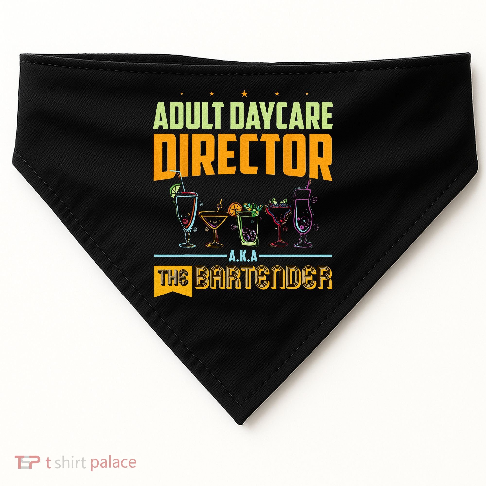 Adult Daycare Director The Bartender USA-Made Doggie Bandana