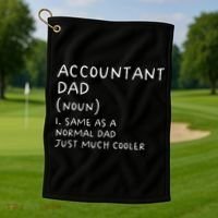 Accountant Dad Definition Funny Accounting Golf Towel thumb 1