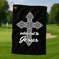 Addicted To Jesus Golf Towel thumb 1