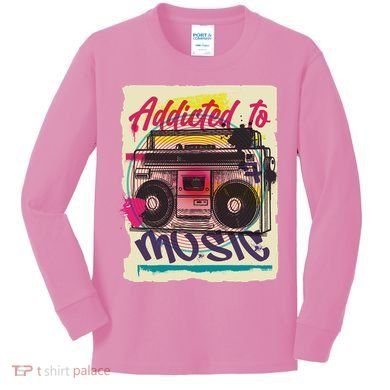 Addicted To Music Kids Long Sleeve Shirt