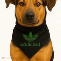 Addicted Weed Logo USA-Made Doggie Bandana thumb 1
