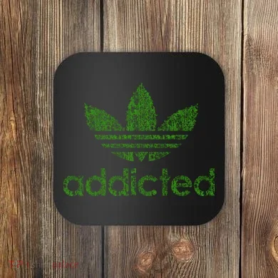 Addicted Weed Logo Coaster