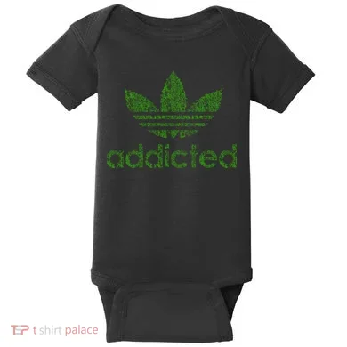 Addicted Weed Logo Baby Bodysuit