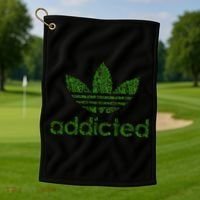 Addicted Weed Logo Golf Towel thumb 1