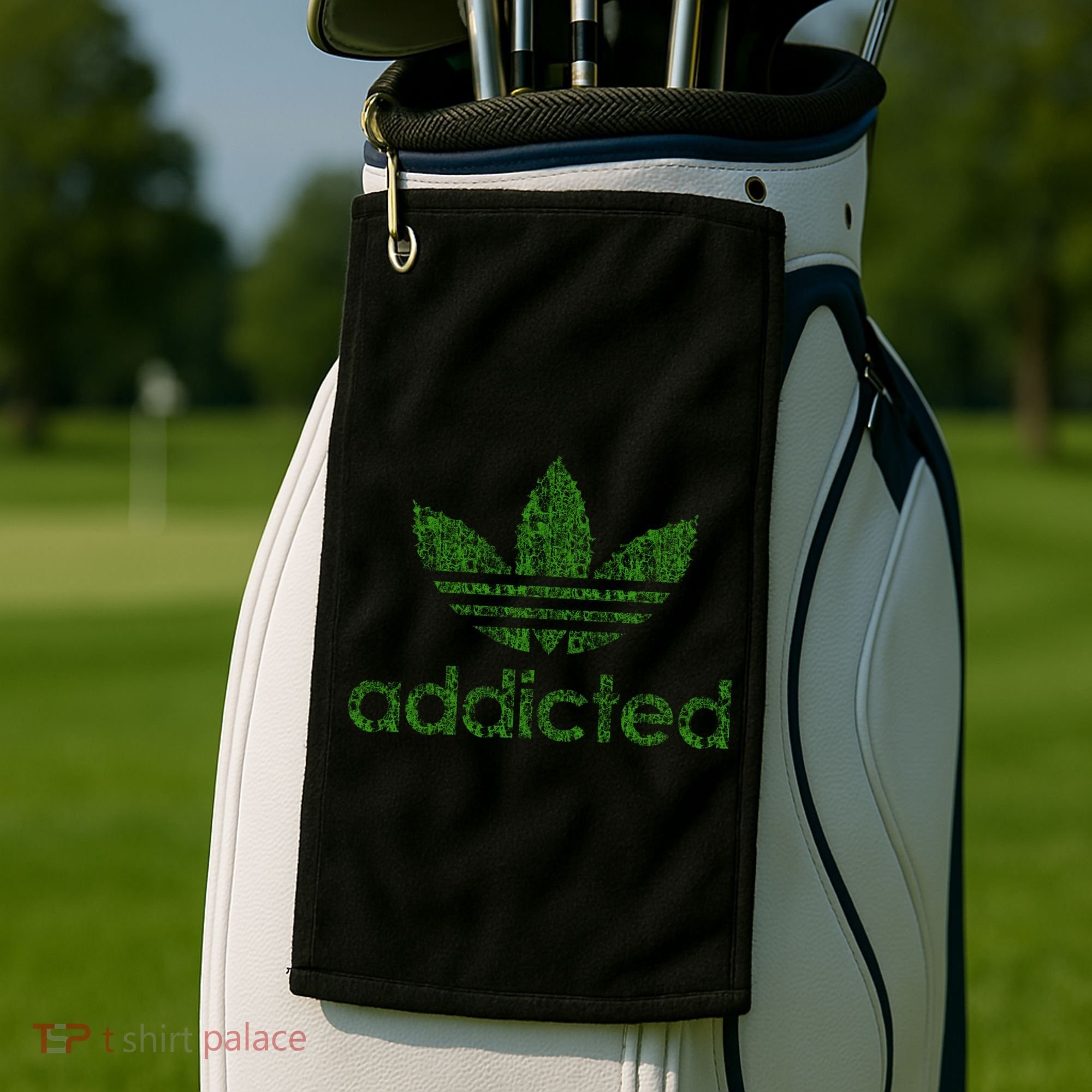 Addicted Weed Logo Golf Towel