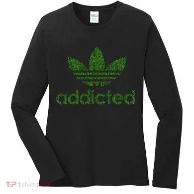 Addicted Weed Logo Women's Long Sleeve Shirt