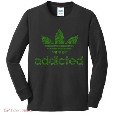 Addicted Weed Logo Kids Long Sleeve Shirt