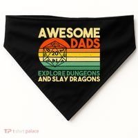 Awesome Dads Explore Dungeons DM RPG Dice Dragon USA-Made Doggie Bandana thumb 0