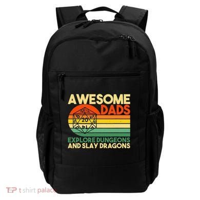 Awesome Dads Explore Dungeons DM RPG Dice Dragon Backpack