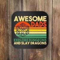 Awesome Dads Explore Dungeons DM RPG Dice Dragon Coaster thumb 0
