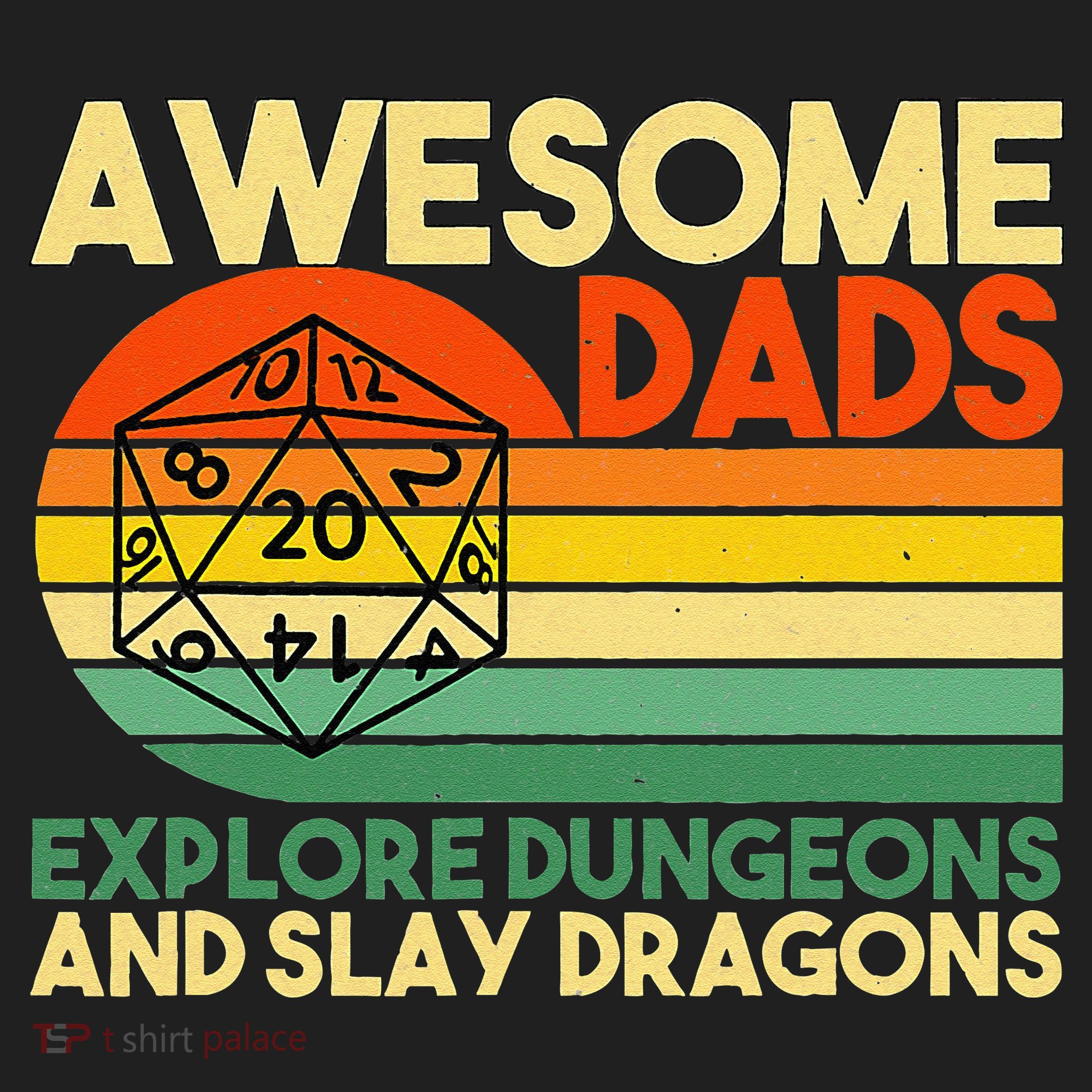 Awesome Dads Explore Dungeons DM RPG Dice Dragon Tumbler