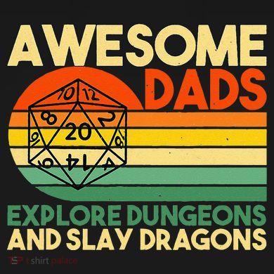 Awesome Dads Explore Dungeons DM RPG Dice Dragon Cooling Performance Long Sleeve Crew