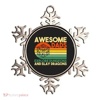 Awesome Dads Explore Dungeons DM RPG Dice Dragon Ornament