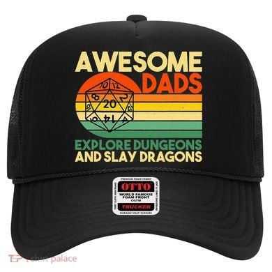Awesome Dads Explore Dungeons DM RPG Dice Dragon Hat