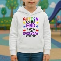 Autism Doesnt End In April Its Everyday Of The Year Kids Hoodie thumb 3