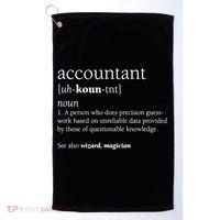 Accountant Definition Funny Accounting Gift TShirt Golf Towel thumb 0
