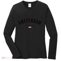 Amsterdam Dutch Flag Souvenir Netherlands Travel Patriotic Women's Long Sleeve Shirt thumb 0