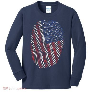 American DNA Fingerprint Kids Long Sleeve Shirt