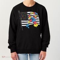 American Distressed Flag Autism Awareness Women's Sweatshirt thumb 0