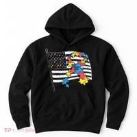 American Distressed Flag Autism Awareness Hoodie thumb 0