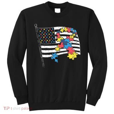 American Distressed Flag Autism Awareness Sweatshirt